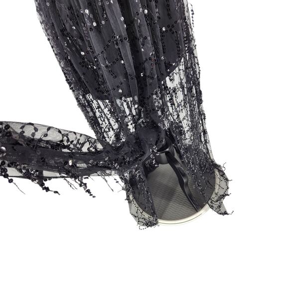 NWT Dress Day Sequin Plunge Neckline Open Back Formal Gown Long Sheer Skirt - Picture 10 of 10